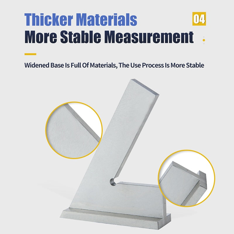 60 Degree Flat Edge  Carbon Steel Angle Ruler With Seat Oblique Angle Measuring - KiwisLove