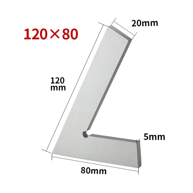60 Degree Flat Edge  Carbon Steel Angle Ruler With Seat Oblique Angle Measuring - KiwisLove
