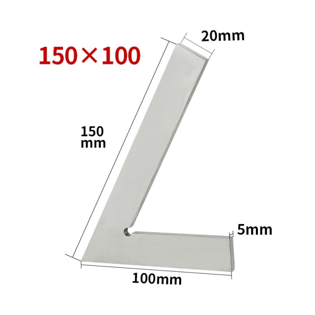 60 Degree Flat Edge  Carbon Steel Angle Ruler With Seat Oblique Angle Measuring - KiwisLove