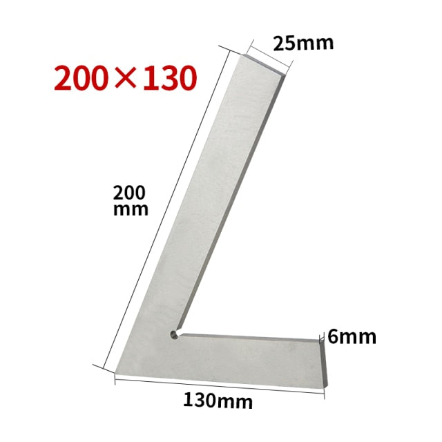 60 Degree Flat Edge  Carbon Steel Angle Ruler With Seat Oblique Angle Measuring - KiwisLove