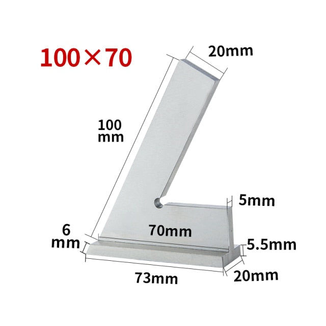 60 Degree Flat Edge  Carbon Steel Angle Ruler With Seat Oblique Angle Measuring - KiwisLove