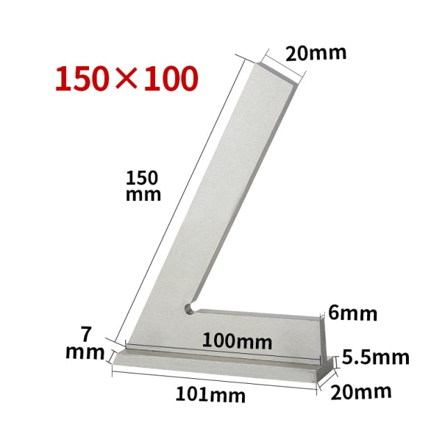 60 Degree Flat Edge  Carbon Steel Angle Ruler With Seat Oblique Angle Measuring - KiwisLove