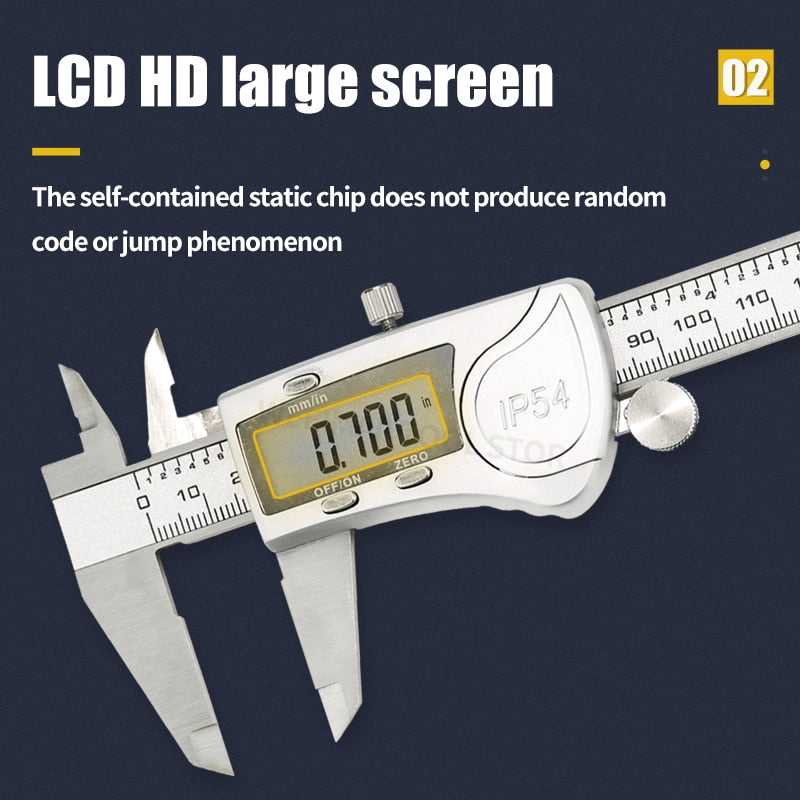 IP54 Digital Caliper Metal Ruler Gauge Stainless Steel Electronic Vernier  Micrometer - KiwisLove
