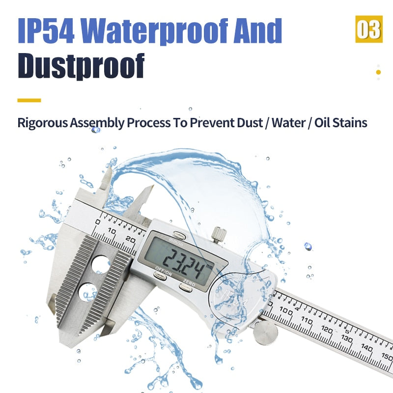 IP54 Digital Caliper Metal Ruler Gauge Stainless Steel Electronic Vernier  Micrometer - KiwisLove