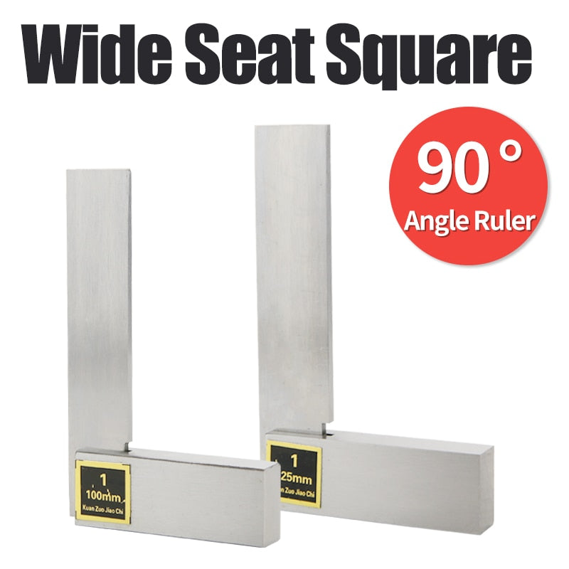 Wide Seat Square  Ruler Protractor Machinist Cutting Flat Set Carbon Steel - KiwisLove