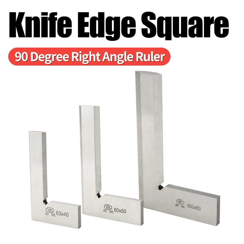 Knife Edge Square Ruler Measuring  Bladed Try Square  L-shaped  Set Squads Gauge - KiwisLove