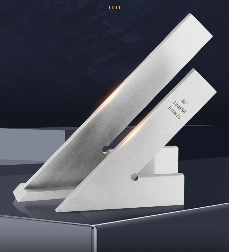 45 Degree Flat Edge  Measuring Multi Angle Try Ruler Gauge Squads Machinist Square With Base - KiwisLove