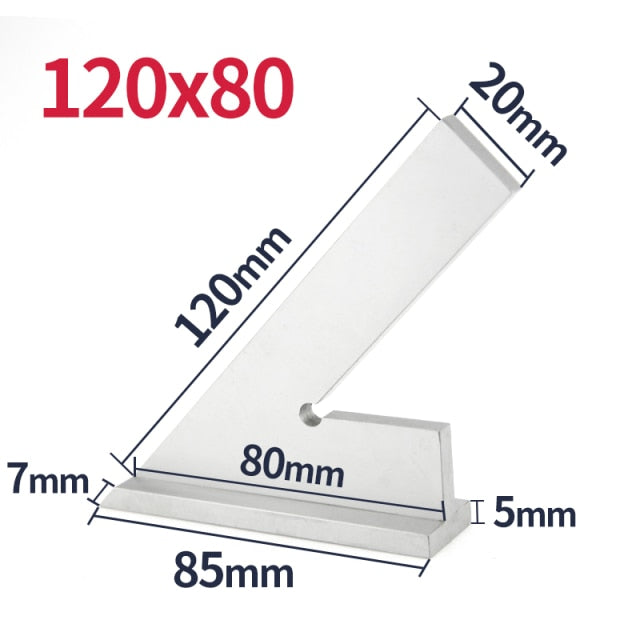 45 Degree Flat Edge  Measuring Multi Angle Try Ruler Gauge Squads Machinist Square With Base - KiwisLove