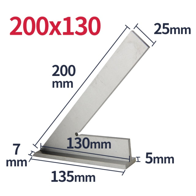 45 Degree Flat Edge  Measuring Multi Angle Try Ruler Gauge Squads Machinist Square With Base - KiwisLove