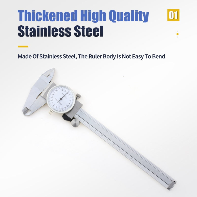 Dial Caliper Metal Vernier Caliper With Dial Indicator Stainless/Carbon Steel Gauge - KiwisLove