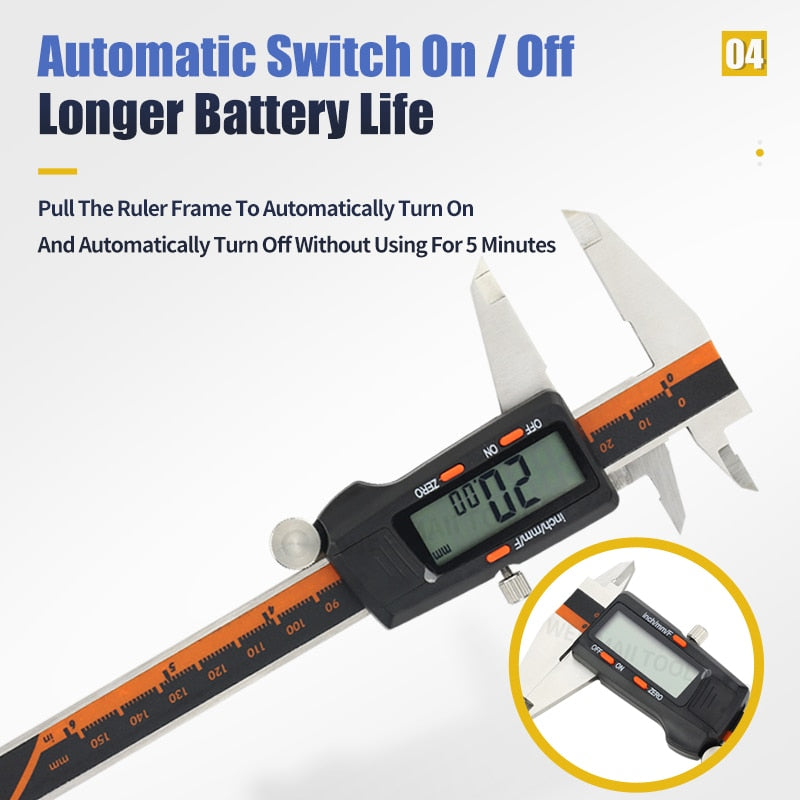 Fraction Calipers Metal Digital Vernier Caliper Stainless Steel  Instruments - KiwisLove