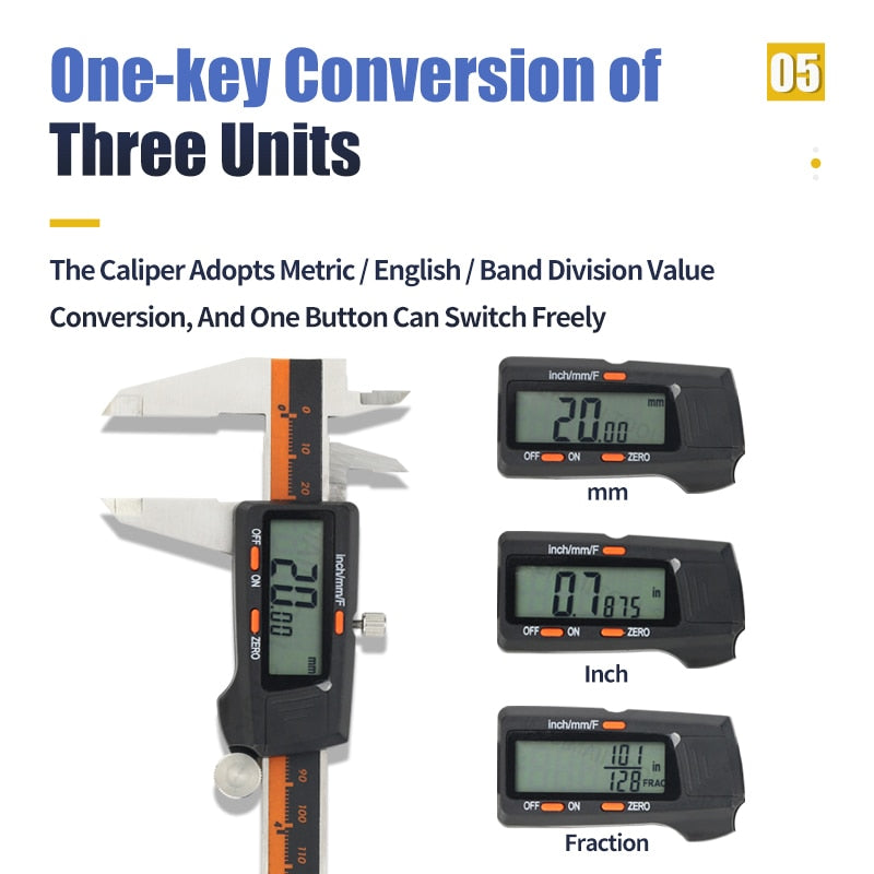 Fraction Calipers Metal Digital Vernier Caliper Stainless Steel  Instruments - KiwisLove