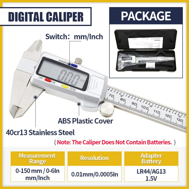 Fraction Calipers Metal Digital Vernier Caliper Stainless Steel  Instruments - KiwisLove