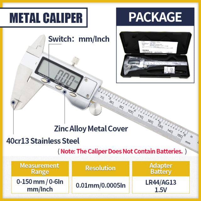 Light Caliper With Night Light Display Digital Metal Caliper Gauge - KiwisLove