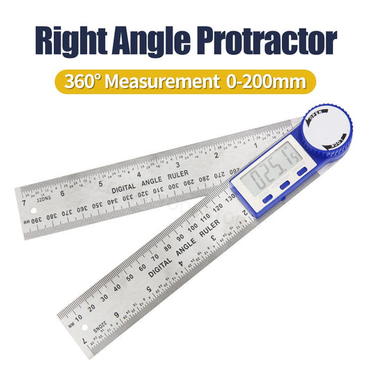Digital Protractor Angle Ruler Metric Goniometer 360 Degree Stainless Steel - KiwisLove