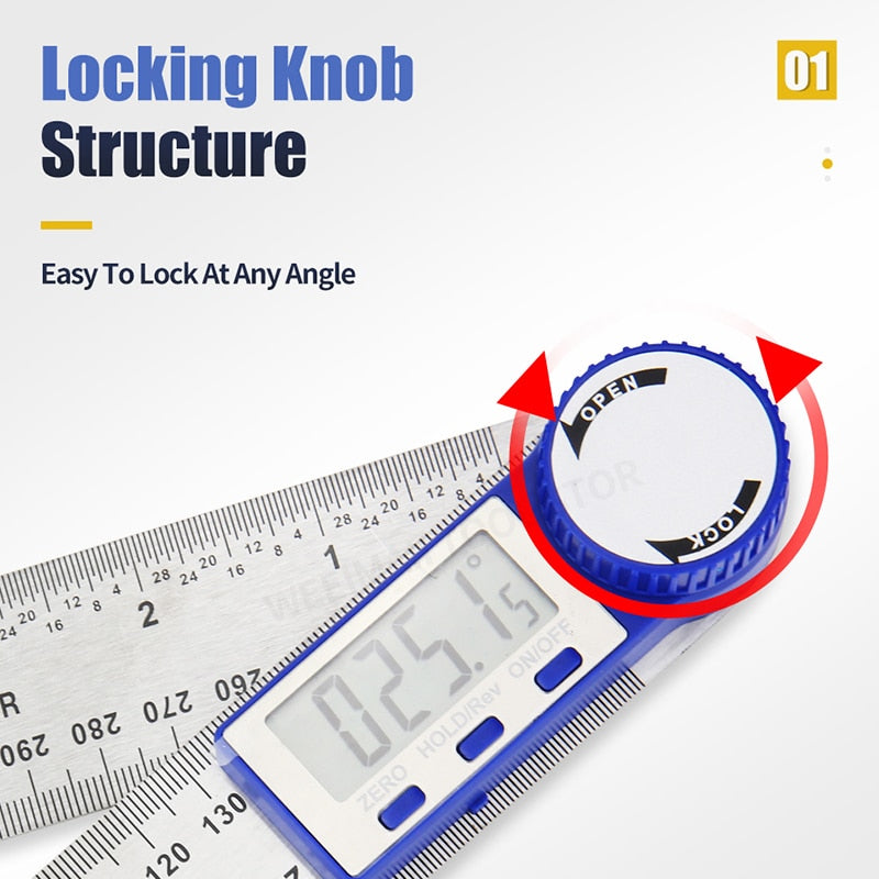 Digital Protractor Angle Ruler Metric Goniometer 360 Degree Stainless Steel - KiwisLove