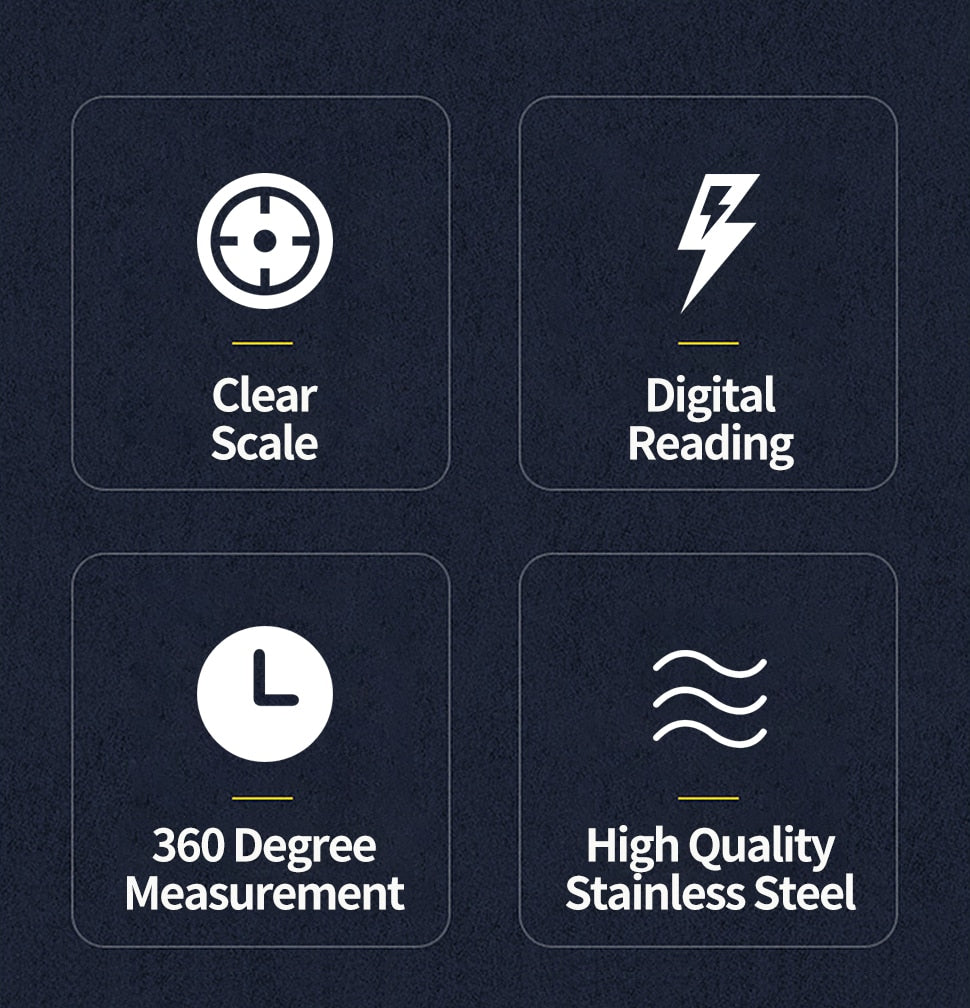 Digital Protractor Angle Ruler Metric Goniometer 360 Degree Stainless Steel - KiwisLove