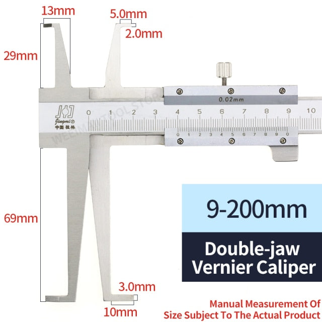 Inside Groove Vernier Caliper Stainless Steel Long Double Claw Internal Groove - KiwisLove