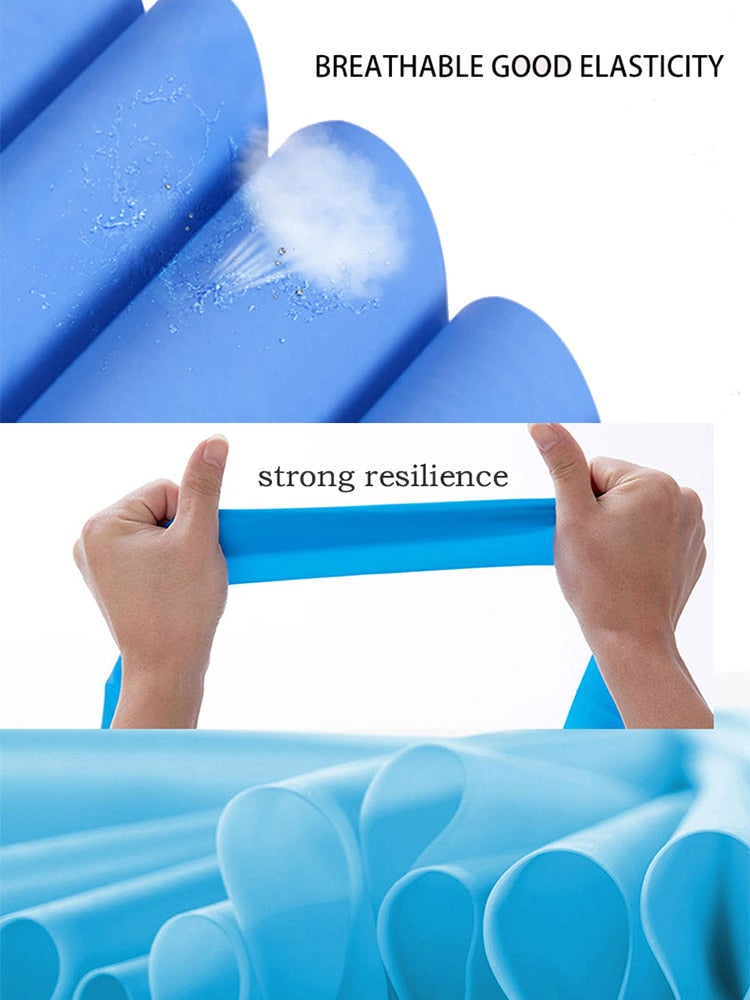 Yoga  gym elastic Tension band 150cm rubber Pilates - KiwisLove