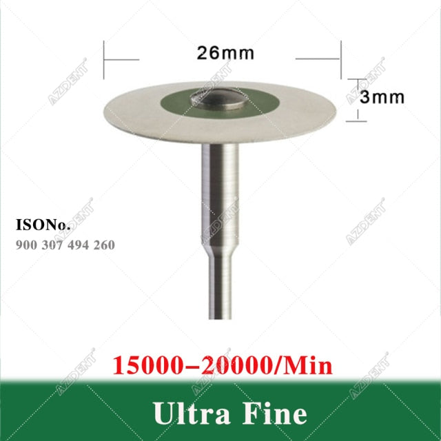 AZDENT Dental (HP) 26mm Rubber Diamond Polish Wheels for Zirconia Porcelain - KiwisLove