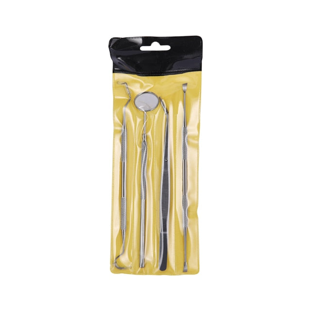 AZDENT Dental Mouth Mirror Stainless Steel Tweezers Elbow Probe Dentist Instrument Teeth Cleaning Whitening Dentistry Tools Set - KiwisLove