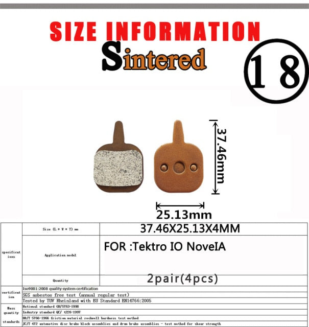 2 Pair （Sintered MTB Bicycle Bike Disc Brake Pad  SHIMANO SRAM AVID ZOOM FORMULA MAGURA Hayes - KiwisLove