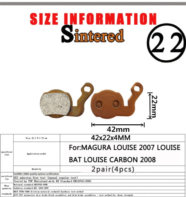 2 Pair （Sintered MTB Bicycle Bike Disc Brake Pad  SHIMANO SRAM AVID ZOOM FORMULA MAGURA Hayes - KiwisLove