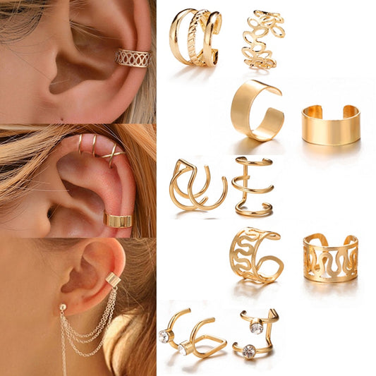17KM Ear Cuff Non-Piercing Ear Clips Fake Cartilage Earrings Clip Earrings - KiwisLove