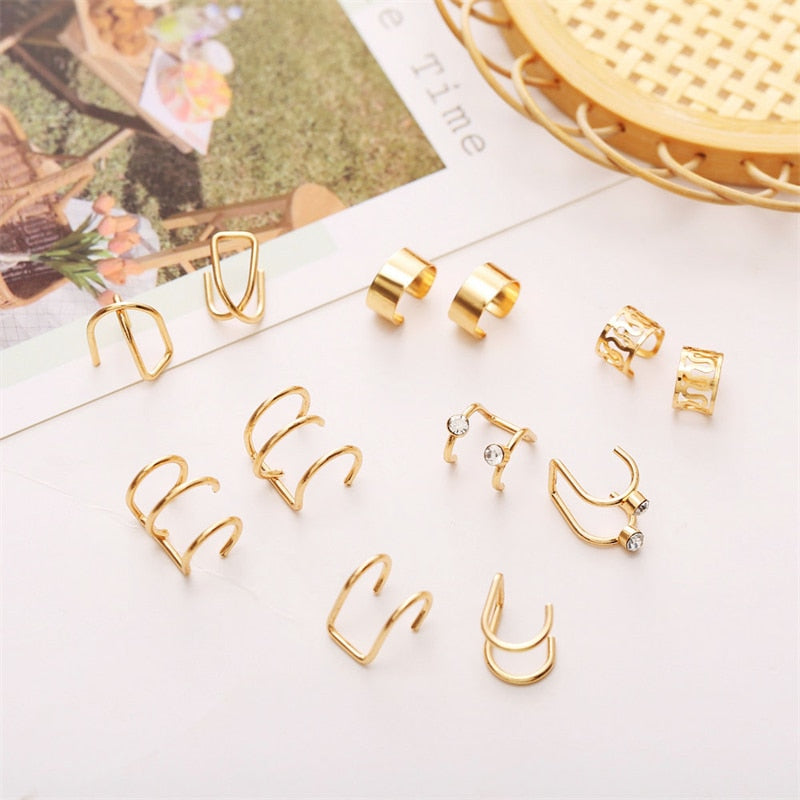 17KM Ear Cuff Non-Piercing Ear Clips Fake Cartilage Earrings Clip Earrings - KiwisLove