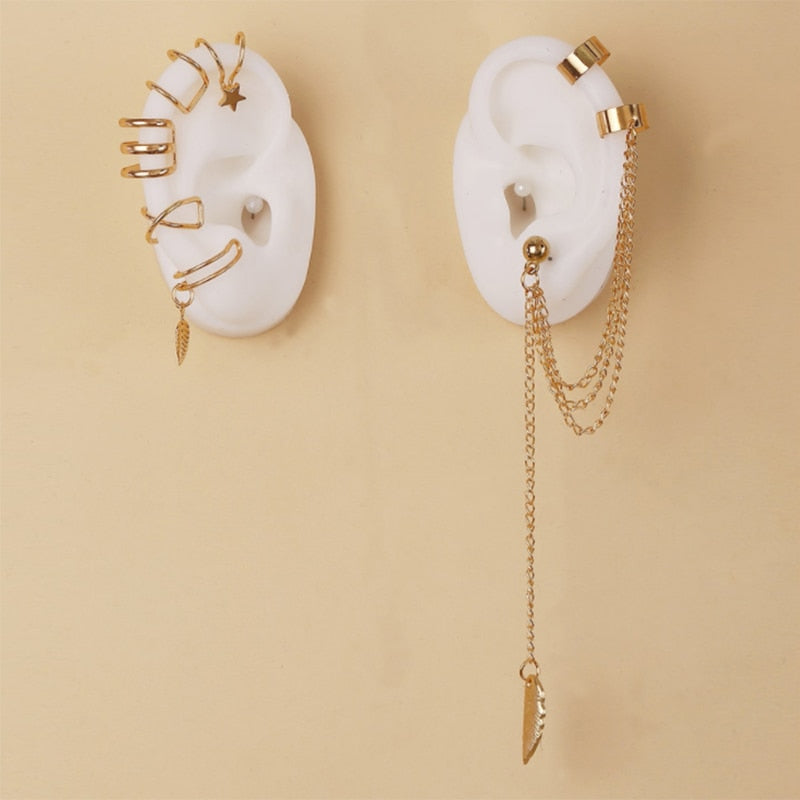17KM Ear Cuff Non-Piercing Ear Clips Fake Cartilage Earrings Clip Earrings - KiwisLove