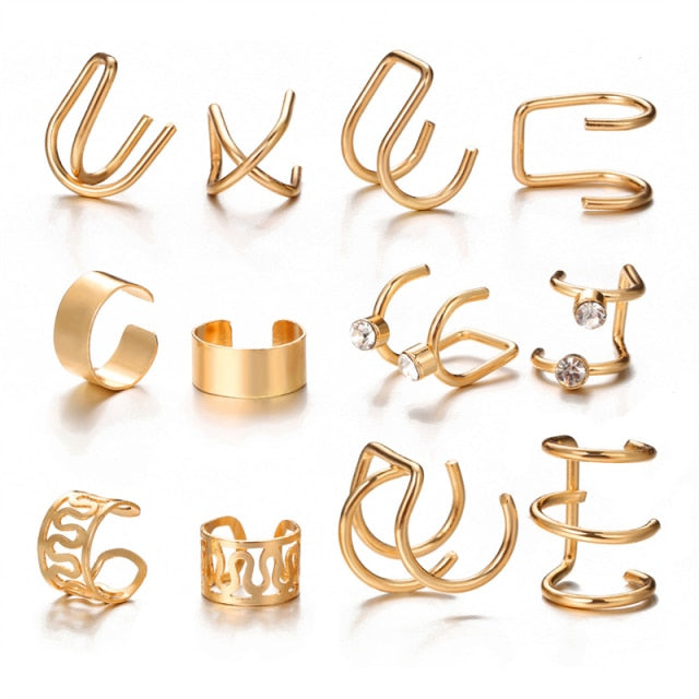 17KM Ear Cuff Non-Piercing Ear Clips Fake Cartilage Earrings Clip Earrings - KiwisLove