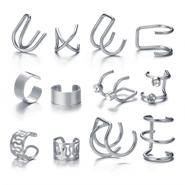 17KM Ear Cuff Non-Piercing Ear Clips Fake Cartilage Earrings Clip Earrings - KiwisLove