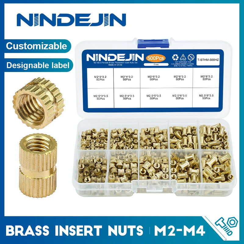 Brass Insert Nuts Set Female Thread Brass Molding Insert Knurled Nuts - KiwisLove