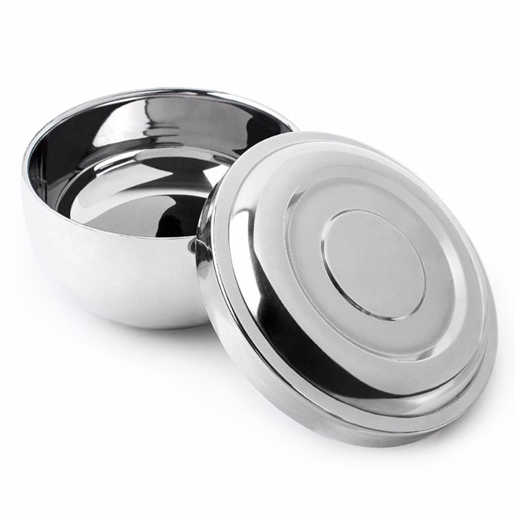 QSHAVE Stainless Steel Shaving Soap Bowl 11 x 6.8 x 6.3cm - KiwisLove