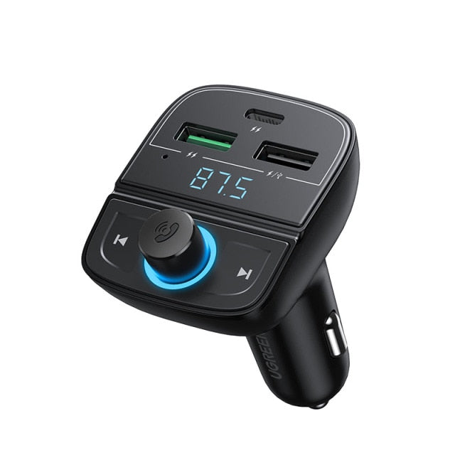 UGREEN Quick Charge 4.0 Car Charger for Phone FM Transmitter Bluetooth Car Kit Audio MP3 Player Fast Dual USB Car Phone Charger - KiwisLove