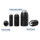 NINDEJIN Hex Hexagon Socket Ball Point Screw Carbon Steel Spring Plunger - KiwisLove