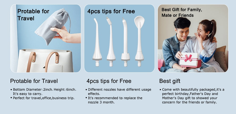 Mornwell Water Flosser Oral Irrigator  Portable Dental water jet - KiwisLove