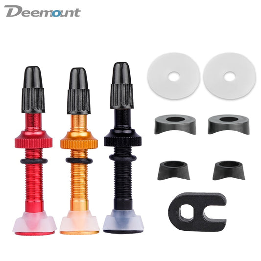 Deemount CNC Machined Presta Valves for MTB Road Bike Tubeless Tires Brass Core - KiwisLove