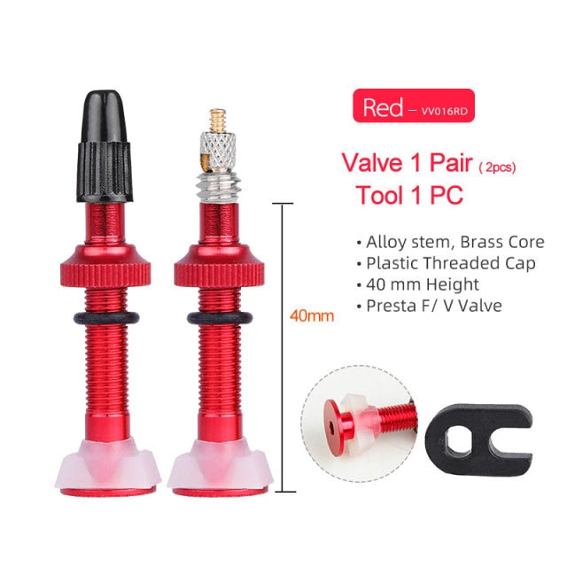 Deemount CNC Machined Presta Valves for MTB Road Bike Tubeless Tires Brass Core - KiwisLove