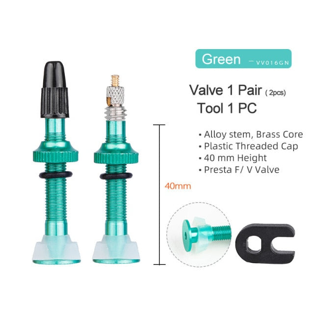 Deemount CNC Machined Presta Valves for MTB Road Bike Tubeless Tires Brass Core - KiwisLove