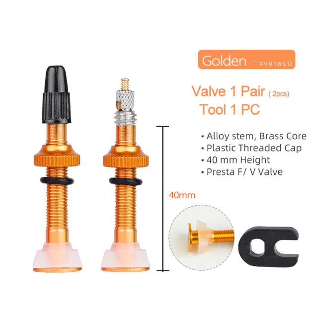 Deemount CNC Machined Presta Valves for MTB Road Bike Tubeless Tires Brass Core - KiwisLove
