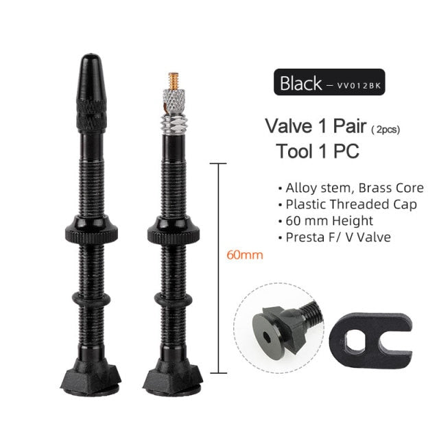 Deemount CNC Machined Presta Valves for MTB Road Bike Tubeless Tires Brass Core - KiwisLove