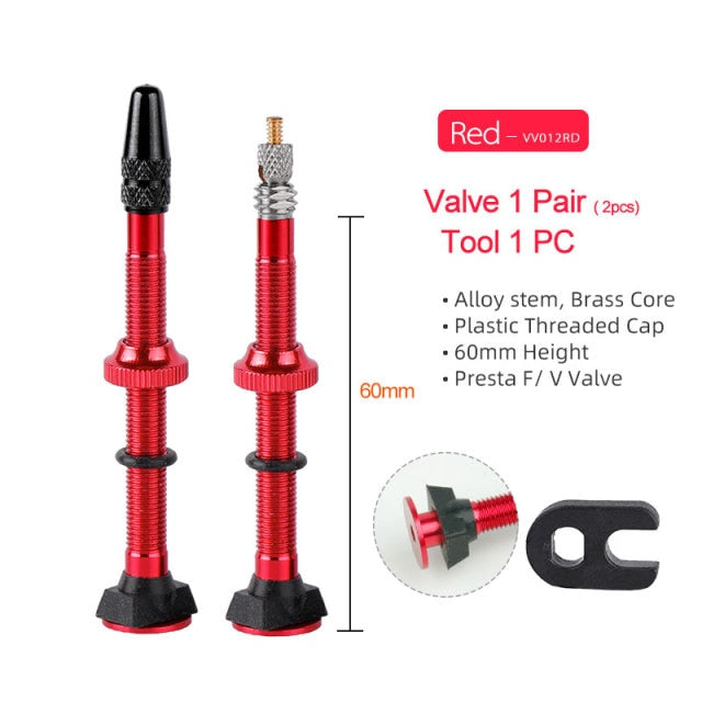 Deemount CNC Machined Presta Valves for MTB Road Bike Tubeless Tires Brass Core - KiwisLove