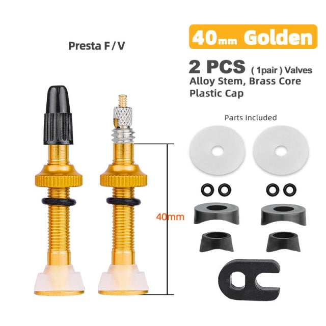 Deemount CNC Machined Presta Valves for MTB Road Bike Tubeless Tires Brass Core - KiwisLove