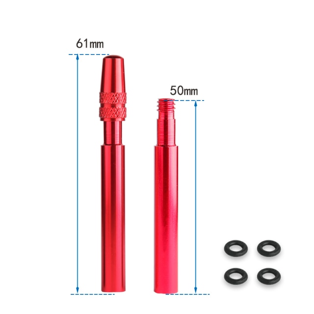 Bicycle 1Pair Presta Valve Extender W/ Cap CNC Aluminum Alloy Anodized F/V Extension for Fixed Road Bike Rims 50mm 60mm - KiwisLove