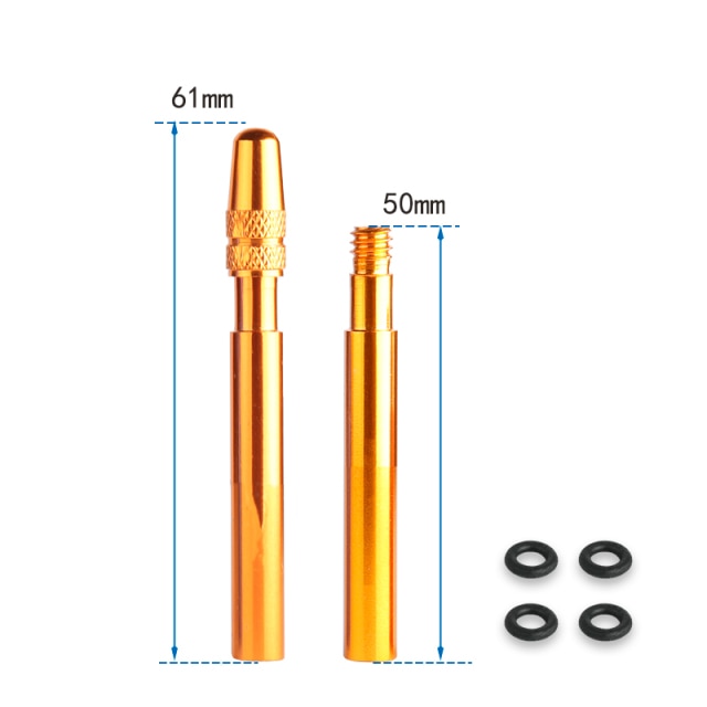 Bicycle 1Pair Presta Valve Extender W/ Cap CNC Aluminum Alloy Anodized F/V Extension for Fixed Road Bike Rims 50mm 60mm - KiwisLove