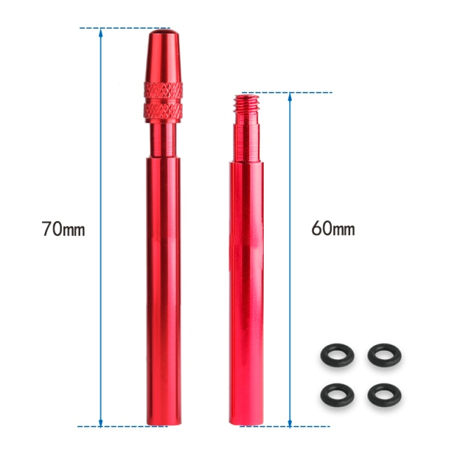 Bicycle 1Pair Presta Valve Extender W/ Cap CNC Aluminum Alloy Anodized F/V Extension for Fixed Road Bike Rims 50mm 60mm - KiwisLove