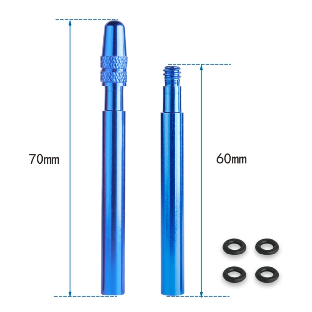 Bicycle 1Pair Presta Valve Extender W/ Cap CNC Aluminum Alloy Anodized F/V Extension for Fixed Road Bike Rims 50mm 60mm - KiwisLove