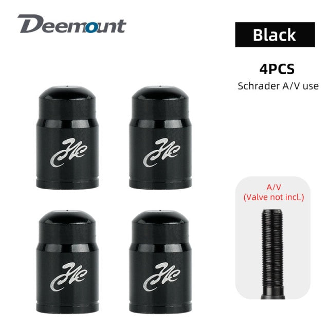 Deemount 4PCS Bicycle Valve Cap Optional Schrader A/V Presta F/V CNC-machined Alloy Anodized Nipple Cover Rustic Free - KiwisLove