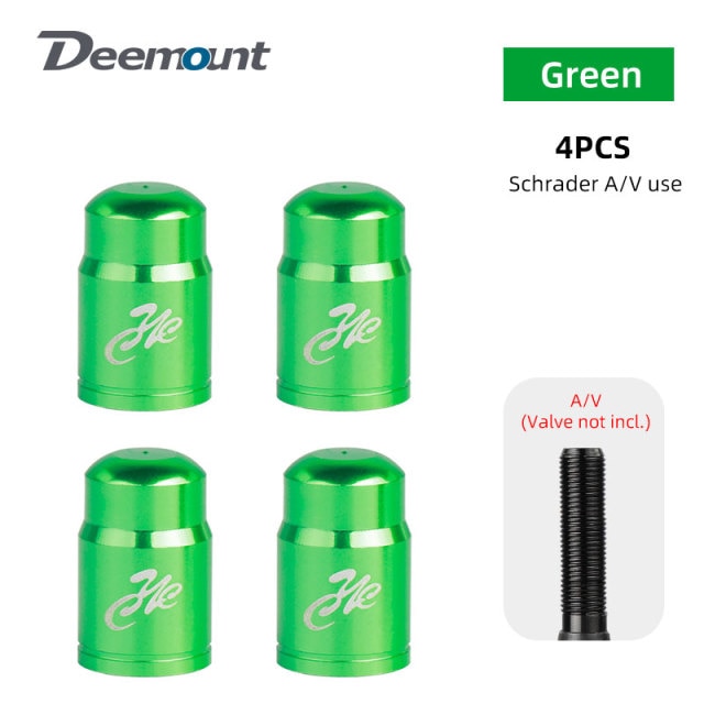 Deemount 4PCS Bicycle Valve Cap Optional Schrader A/V Presta F/V CNC-machined Alloy Anodized Nipple Cover Rustic Free - KiwisLove